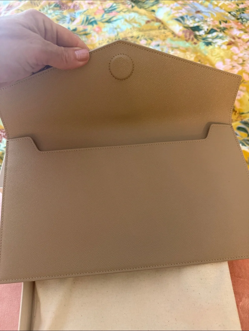 Yves Saint Laurent Taupe Clutch Bag New in Bag and Box